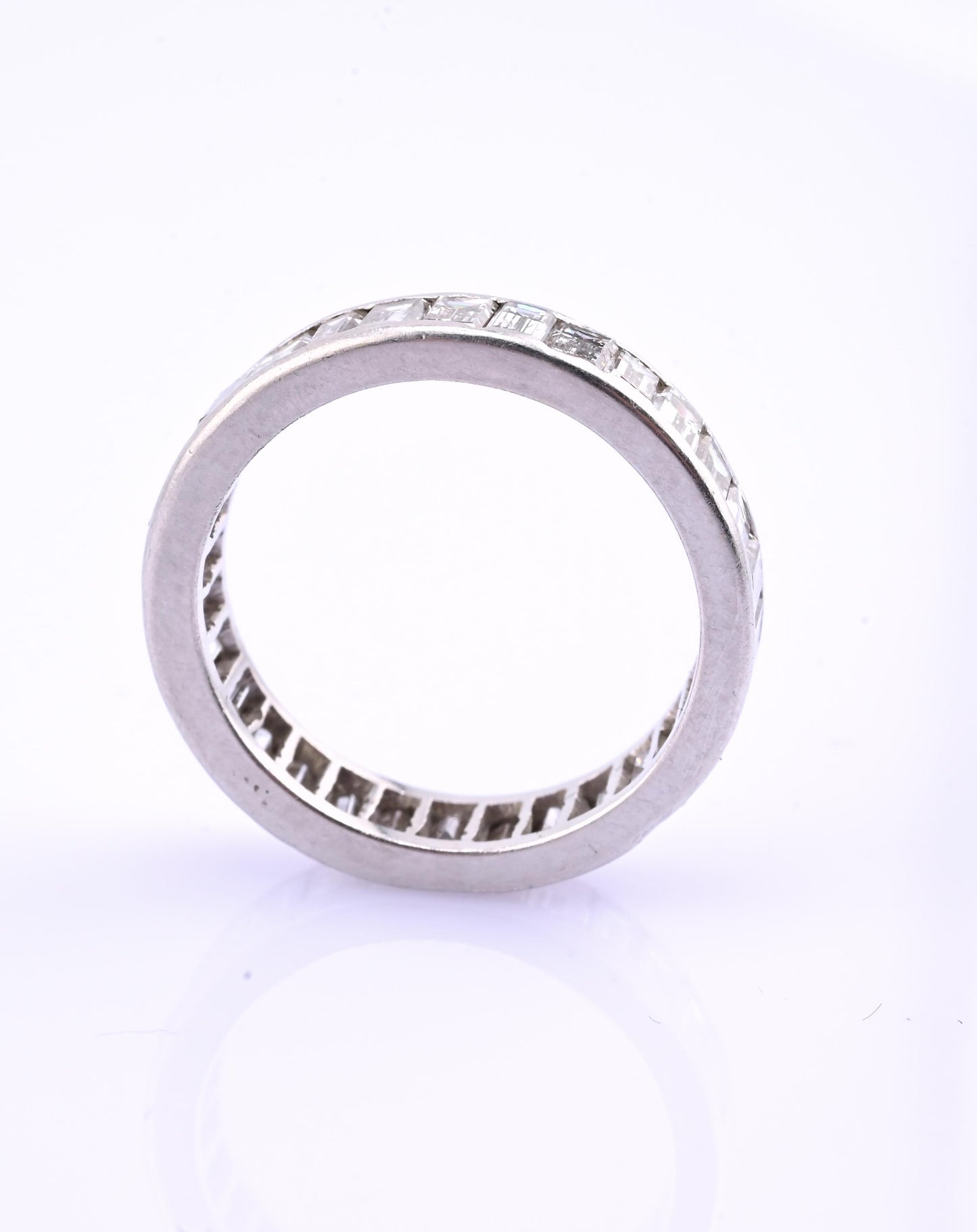 Magnificent 3.50 TCW Diamond Eternity Band in Solid Platinum Size 6.25 IGI Cert.