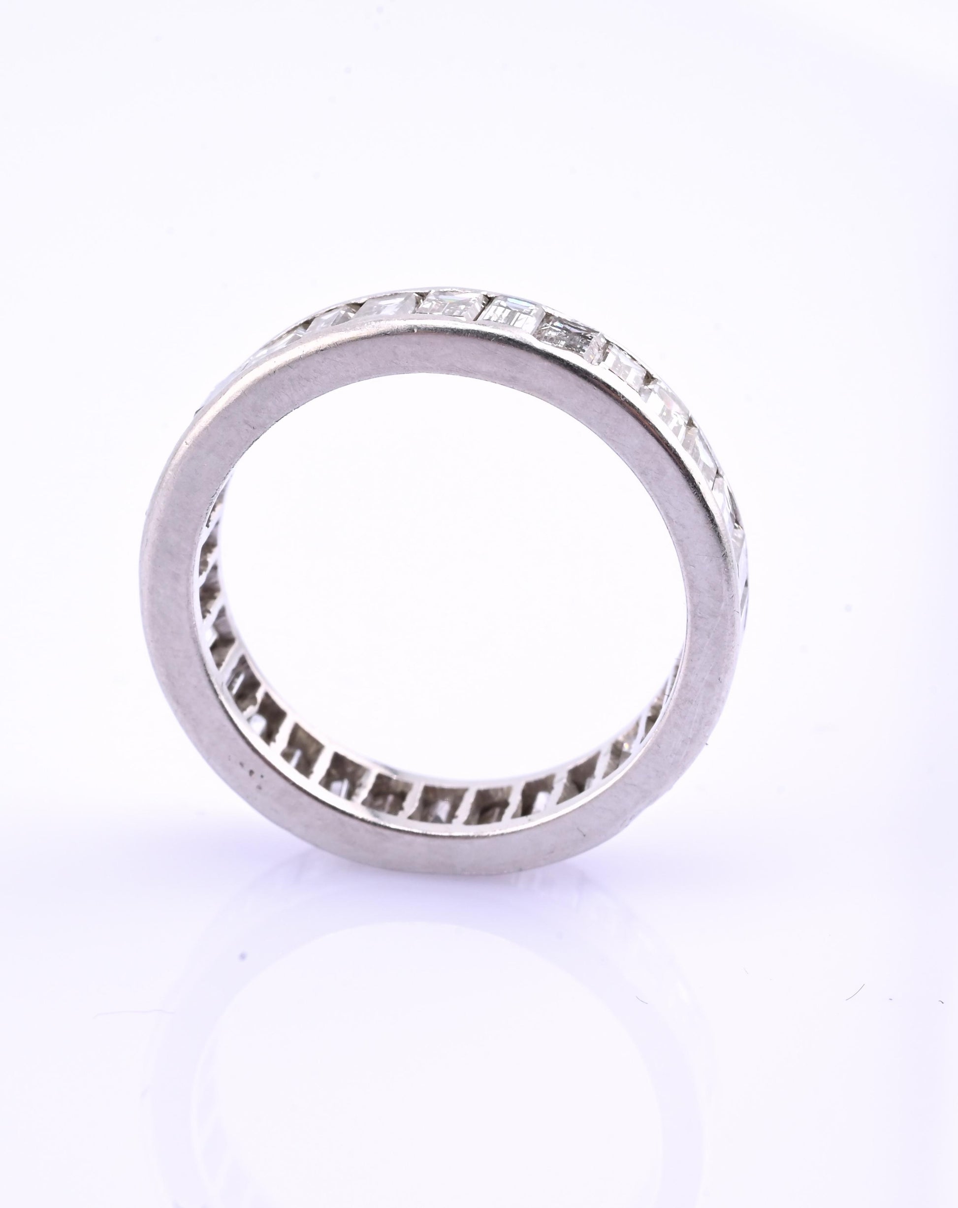 Magnificent 3.50 TCW Diamond Eternity Band in Solid Platinum Size 6.25 IGI Cert.