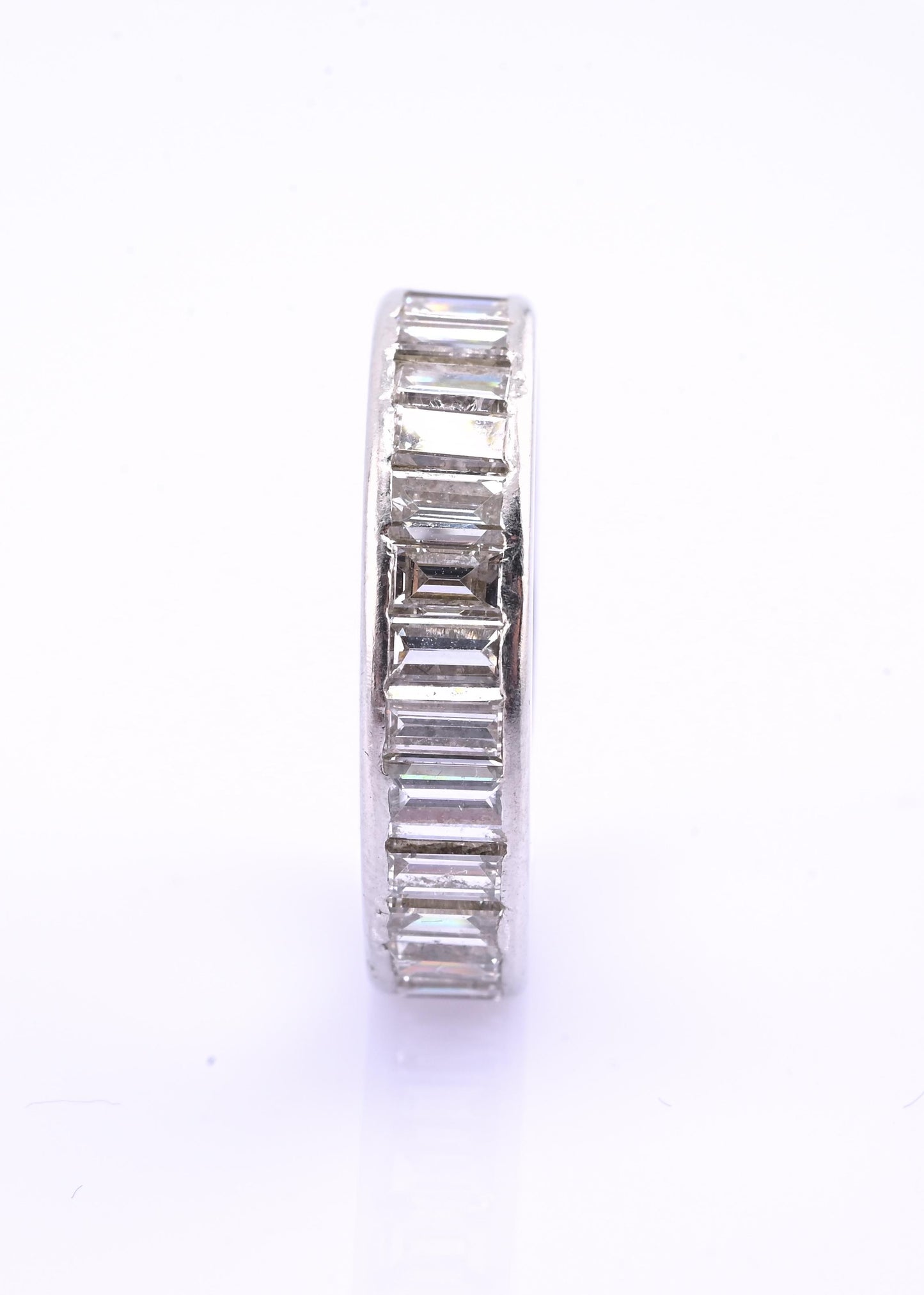 Magnificent 3.50 TCW Diamond Eternity Band in Solid Platinum Size 6.25 IGI Cert.