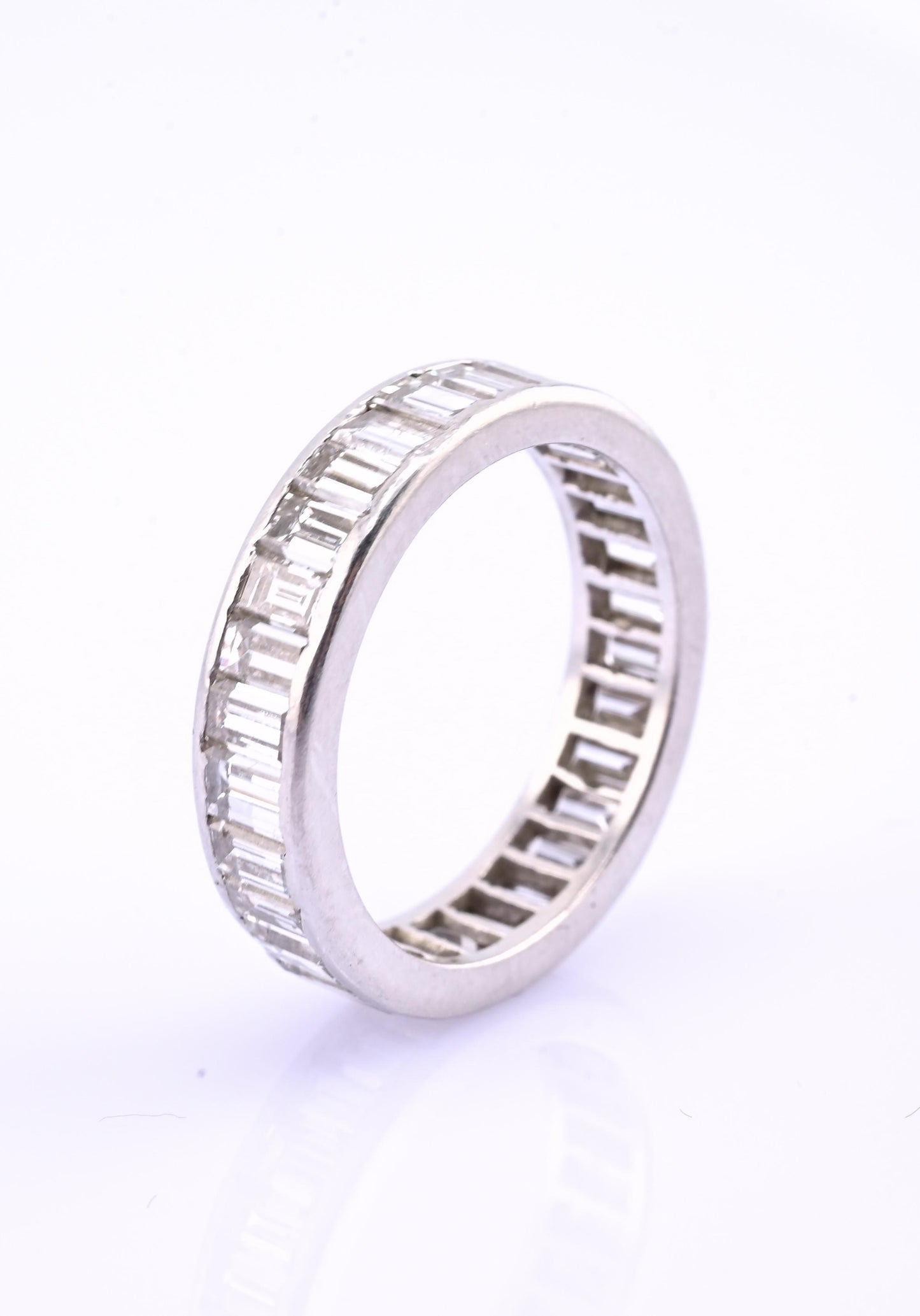 Magnificent 3.50 TCW Diamond Eternity Band in Solid Platinum Size 6.25 IGI Cert.