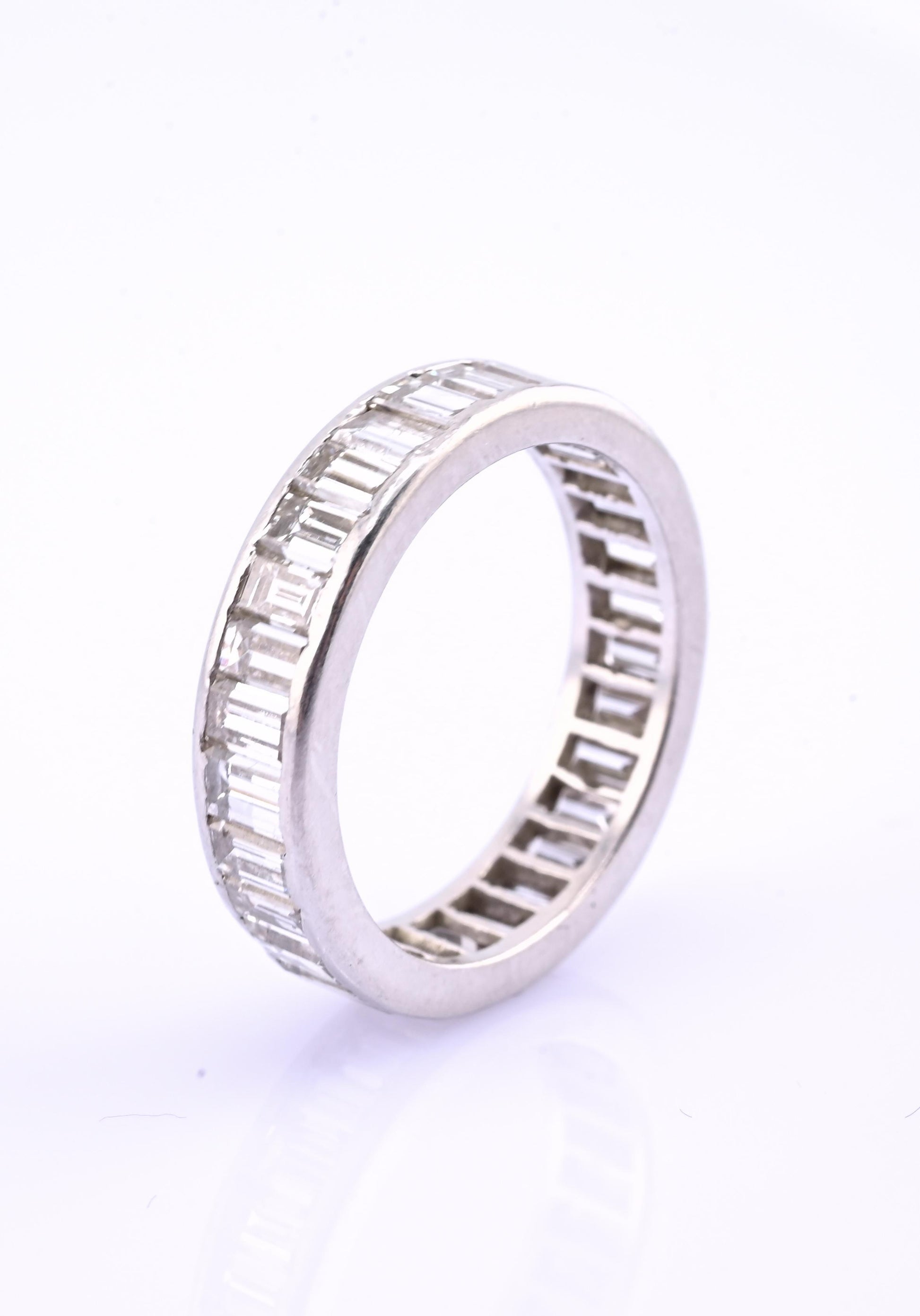 Magnificent 3.50 TCW Diamond Eternity Band in Solid Platinum Size 6.25 IGI Cert.