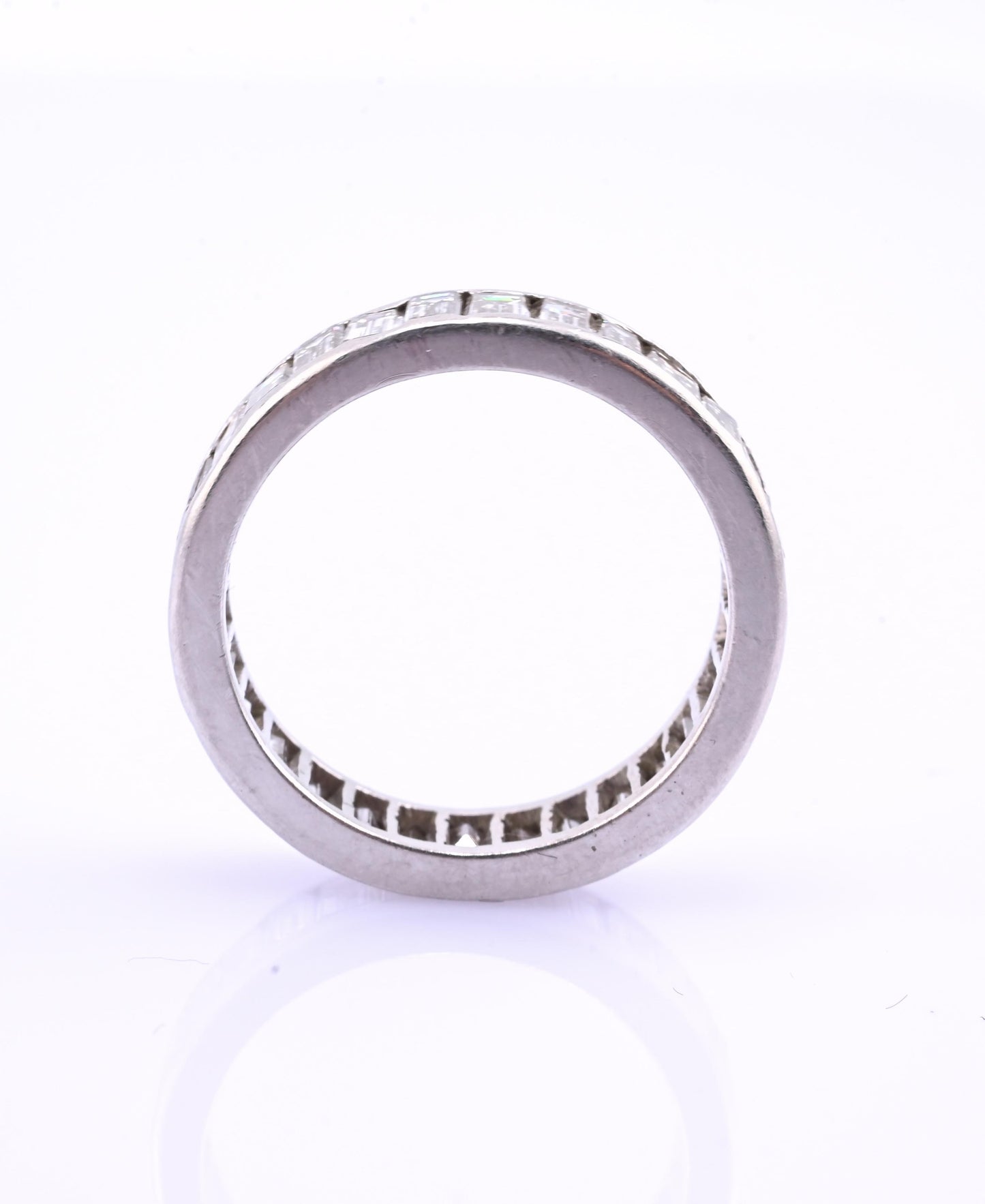 Magnificent 3.50 TCW Diamond Eternity Band in Solid Platinum Size 6.25 IGI Cert.