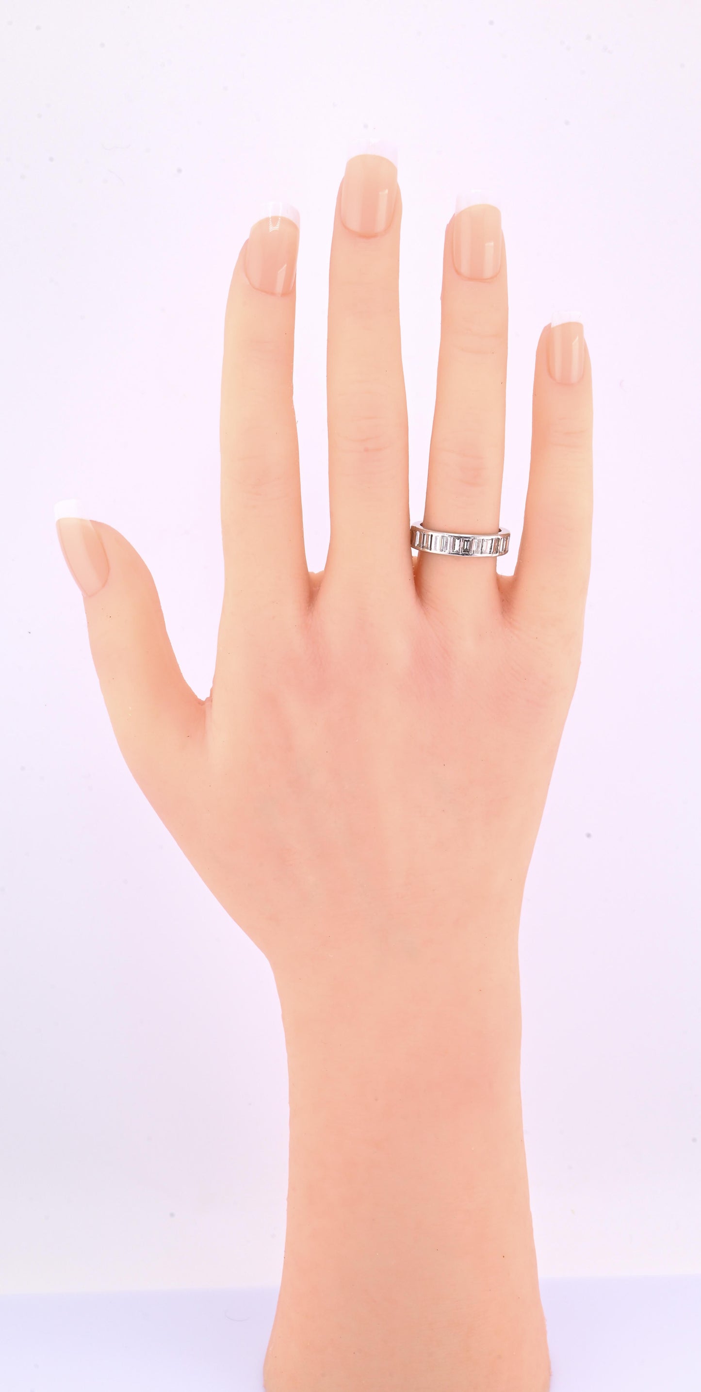 Magnificent 3.50 TCW Diamond Eternity Band in Solid Platinum Size 6.25 IGI Cert.