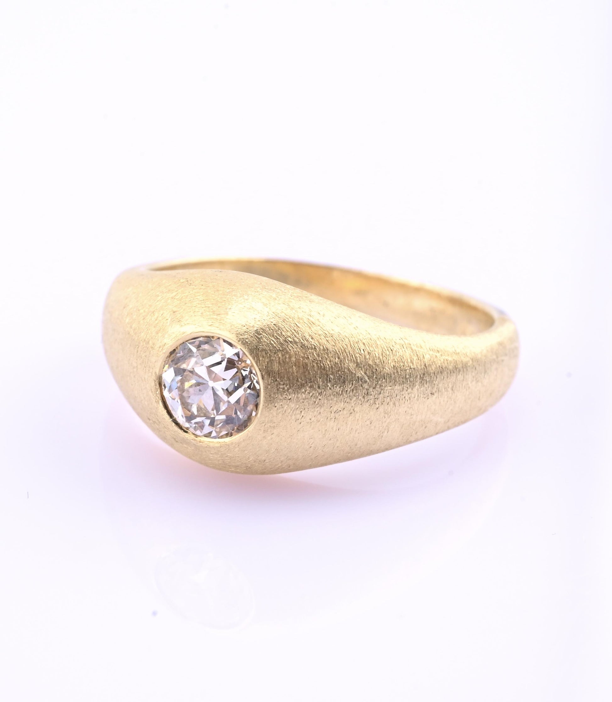 True Antique Old European Cut Diamond Ring – 14K Gold Size 7.75