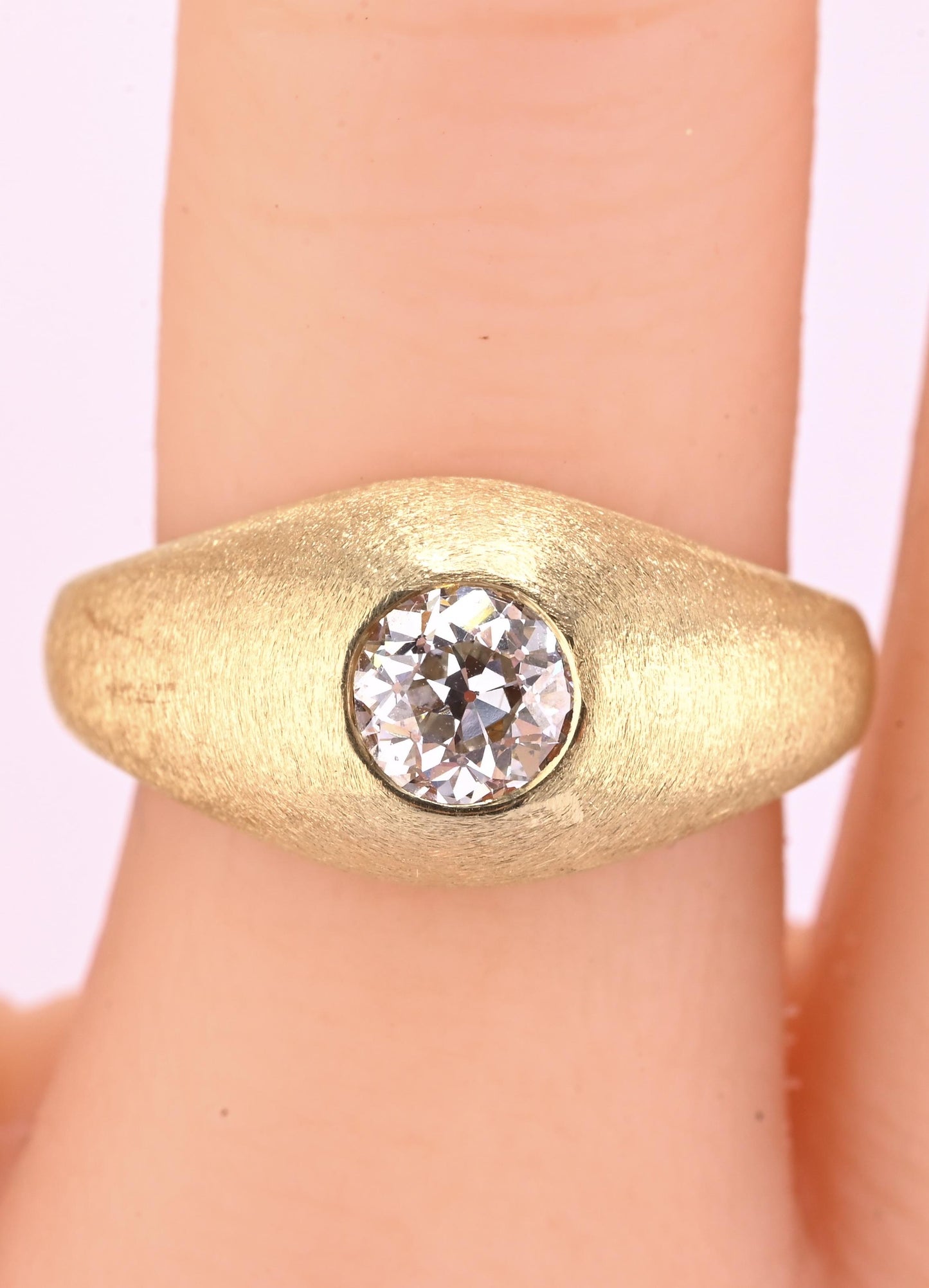 True Antique Old European Cut Diamond Ring – 14K Gold Size 7.75