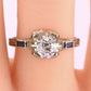 Art Deco 18K White Gold Diamond & Sapphire Ring – .40 CT Center – Size 7