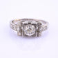 Art Deco Platinum Diamond Engagement Ring .60–.65 CTW VS Center Ring Size 6