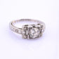 Art Deco Platinum Diamond Engagement Ring .60–.65 CTW VS Center Ring Size 6