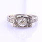 Art Deco Platinum Diamond Engagement Ring .60–.65 CTW VS Center Ring Size 6