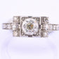 Art Deco Platinum Diamond Engagement Ring .60–.65 CTW VS Center Ring Size 6