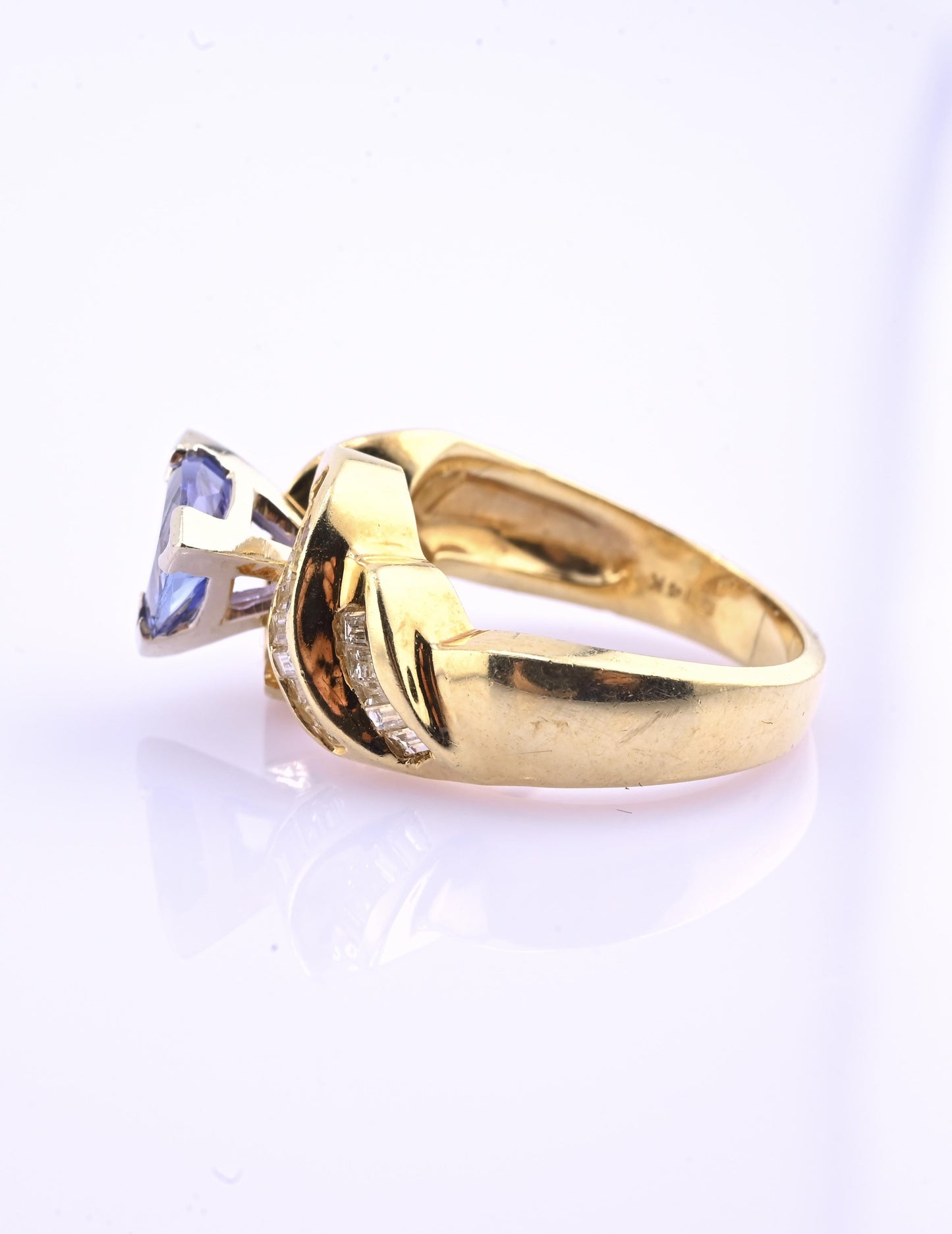 IGA Certified 1.40ct Natural Tanzanite & 0.75ctw Diamond 14K Gold Ring | Size 6