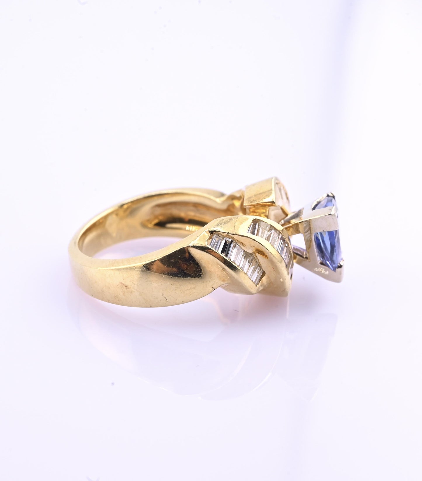 IGA Certified 1.40ct Natural Tanzanite & 0.75ctw Diamond 14K Gold Ring | Size 6