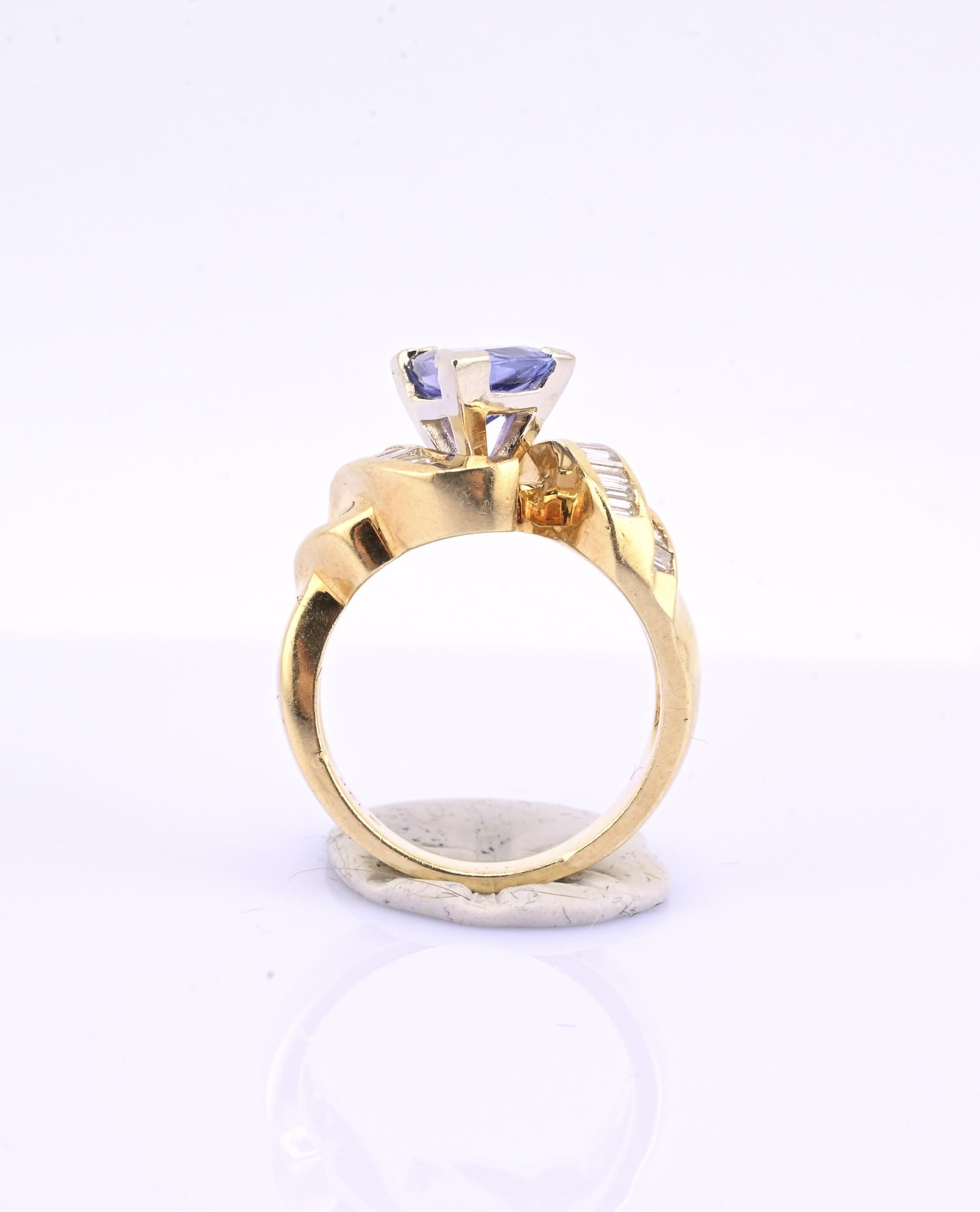 IGA Certified 1.40ct Natural Tanzanite & 0.75ctw Diamond 14K Gold Ring | Size 6