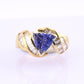 IGA Certified 1.40ct Natural Tanzanite & 0.75ctw Diamond 14K Gold Ring | Size 6