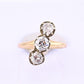 Antique Art Deco 14K Yellow Gold 3 Diamond Ring Ring Size 6 3.10 Grams