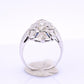 IGI Certified 18K White Gold Art Deco Diamond & Sapphire Ring Size 5.5