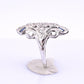 IGI Certified 18K White Gold Art Deco Diamond & Sapphire Ring Size 5.5