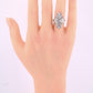 IGI Certified 18K White Gold Art Deco Diamond & Sapphire Ring Size 5.5