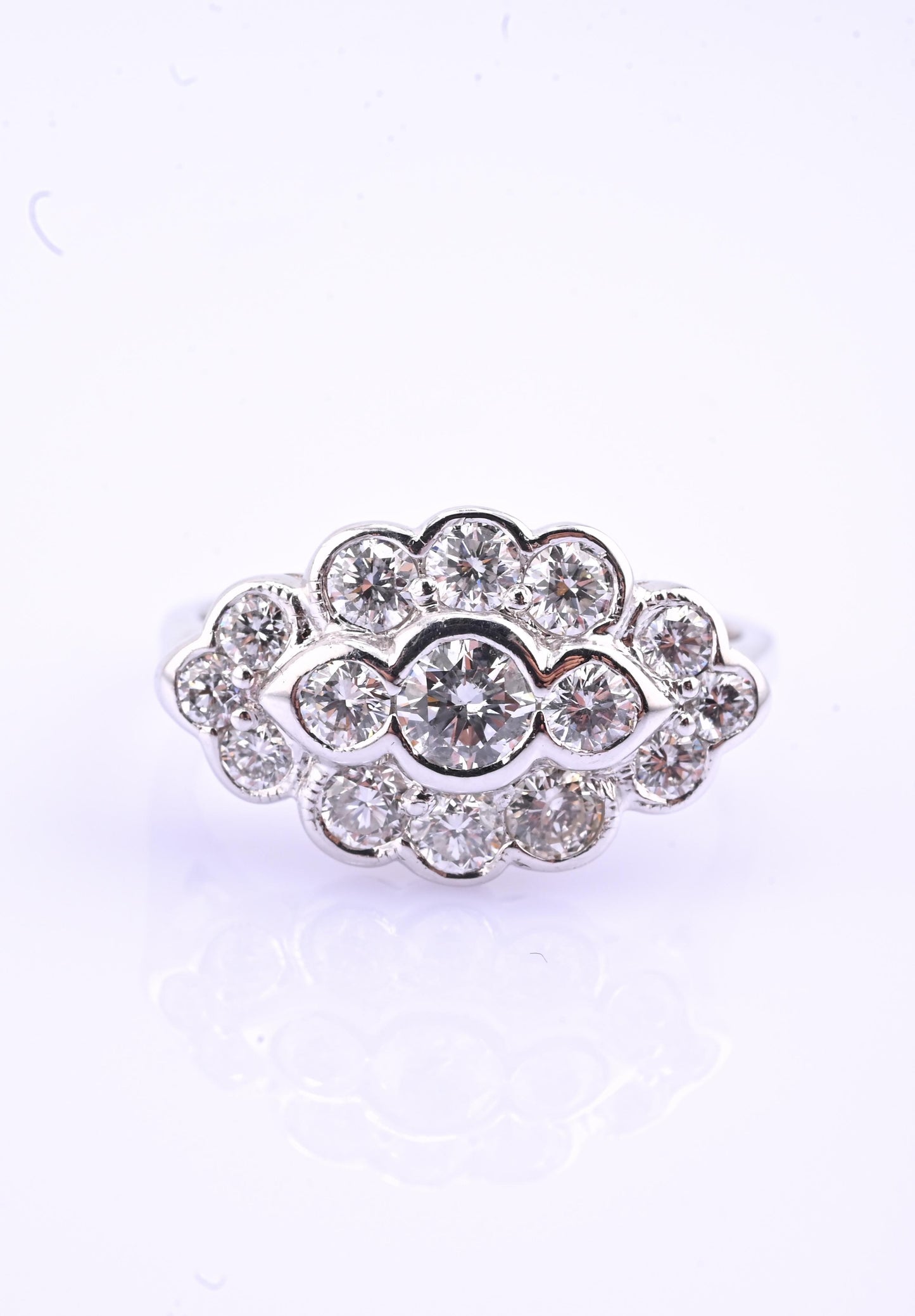 18K White Gold Diamond Ring 1.05 TCW G Color Ring Size 5 GIA Certified
