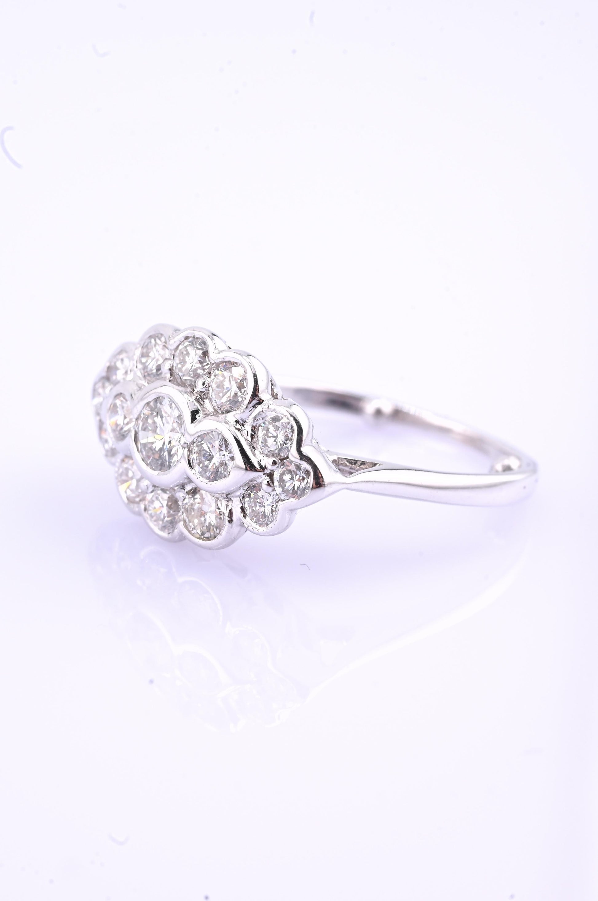 18K White Gold Diamond Ring 1.05 TCW G Color Ring Size 5 GIA Certified