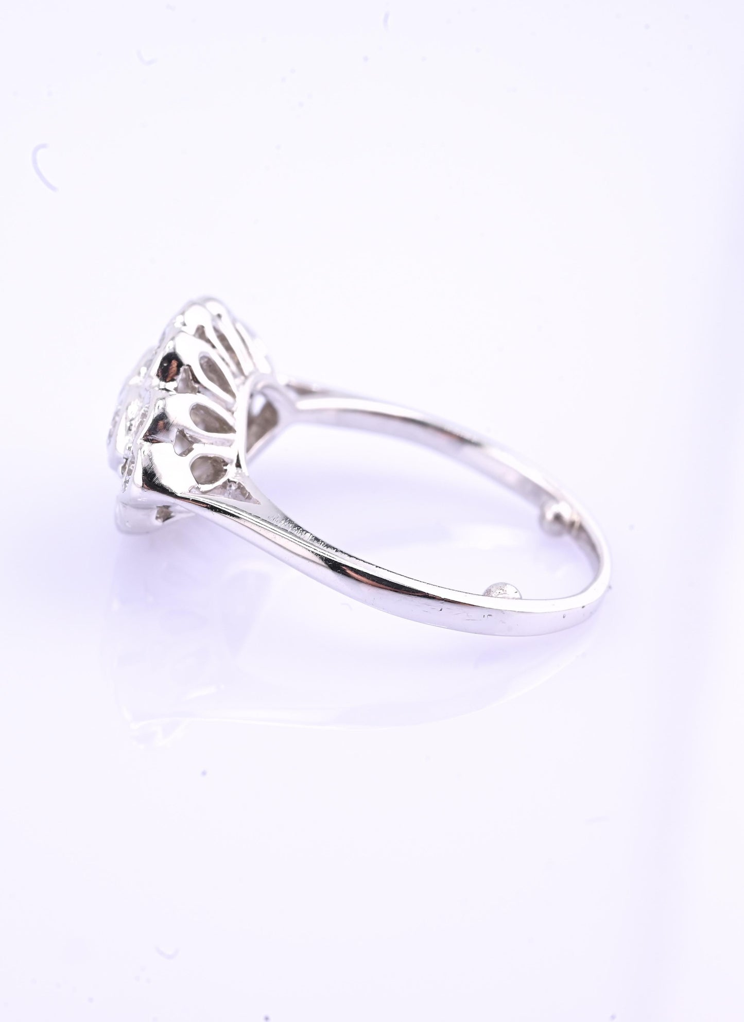 18K White Gold Diamond Ring 1.05 TCW G Color Ring Size 5 GIA Certified