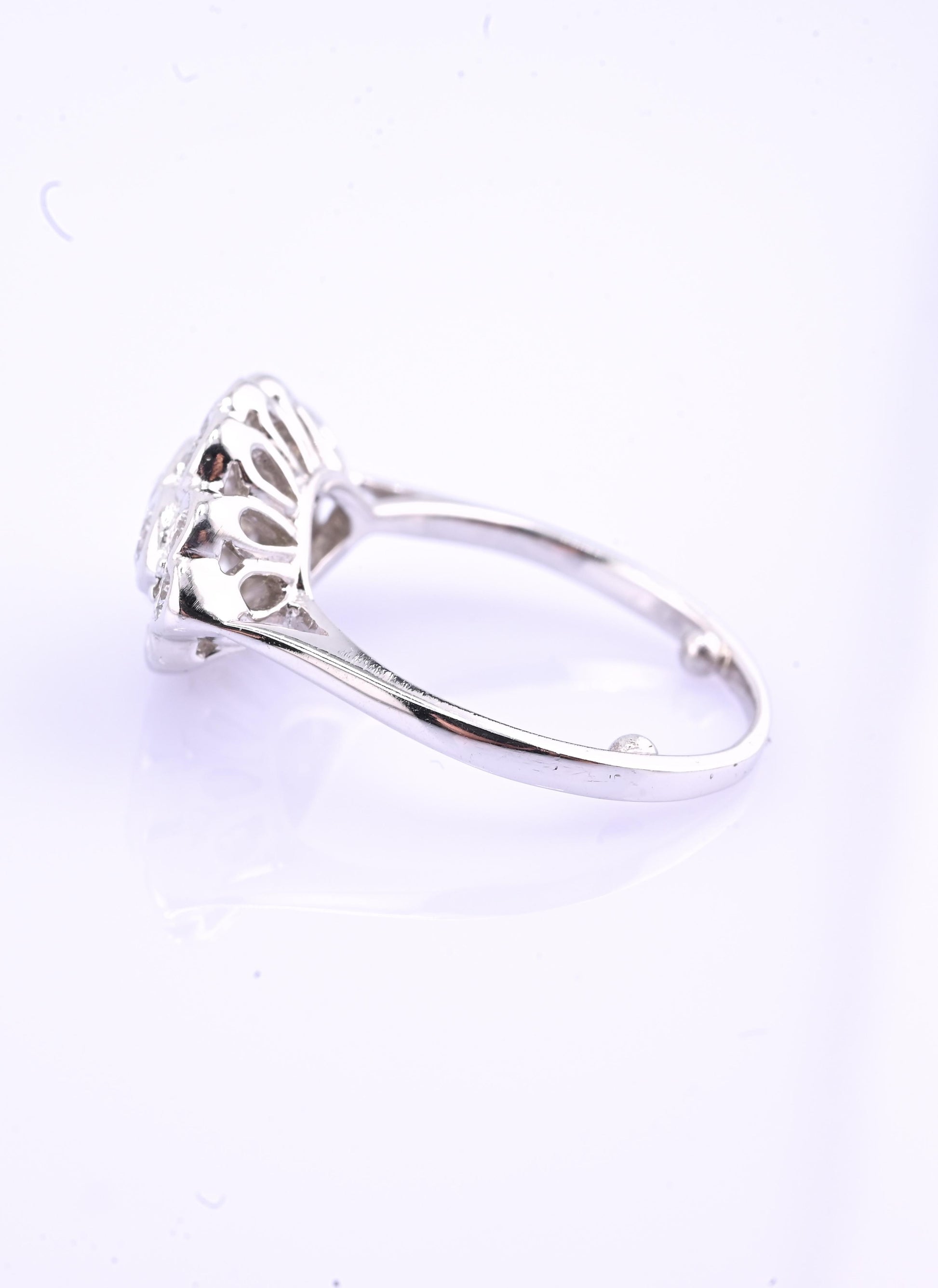18K White Gold Diamond Ring 1.05 TCW G Color Ring Size 5 GIA Certified