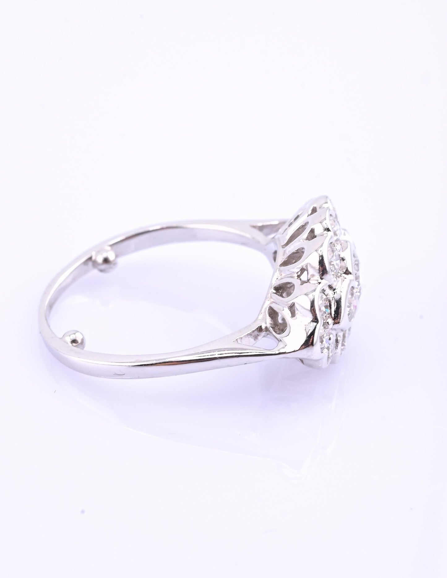 18K White Gold Diamond Ring 1.05 TCW G Color Ring Size 5 GIA Certified