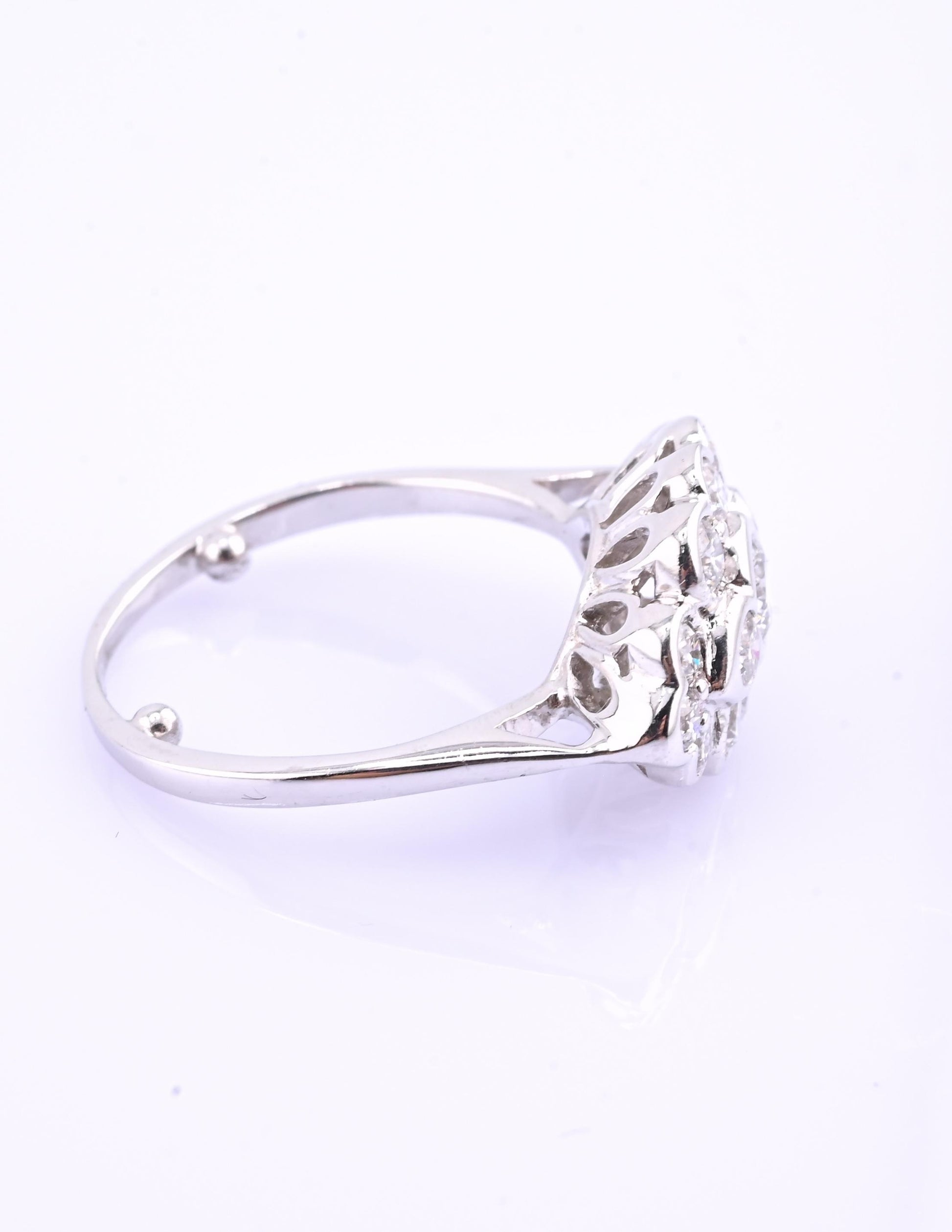 18K White Gold Diamond Ring 1.05 TCW G Color Ring Size 5 GIA Certified