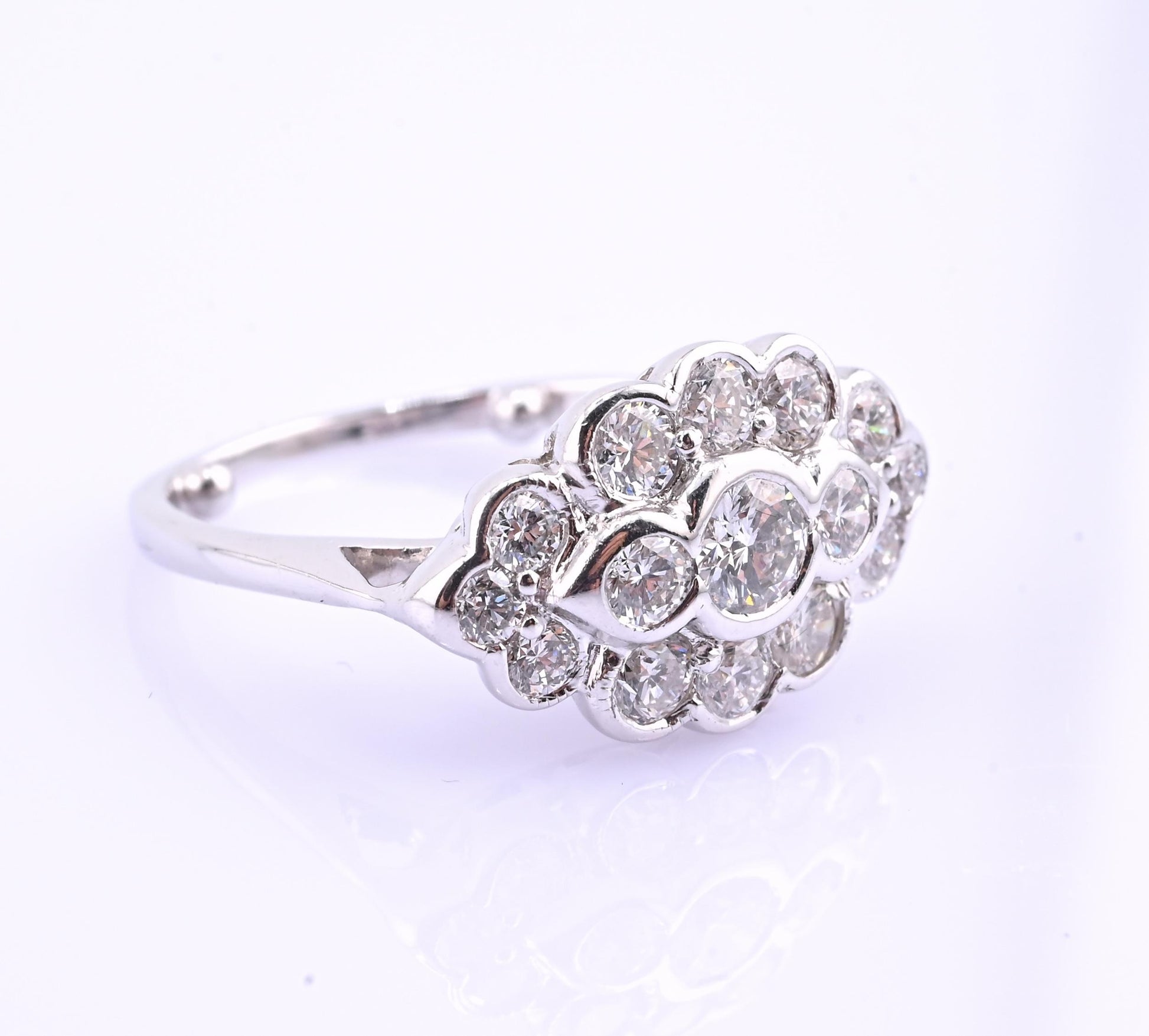 18K White Gold Diamond Ring 1.05 TCW G Color Ring Size 5 GIA Certified