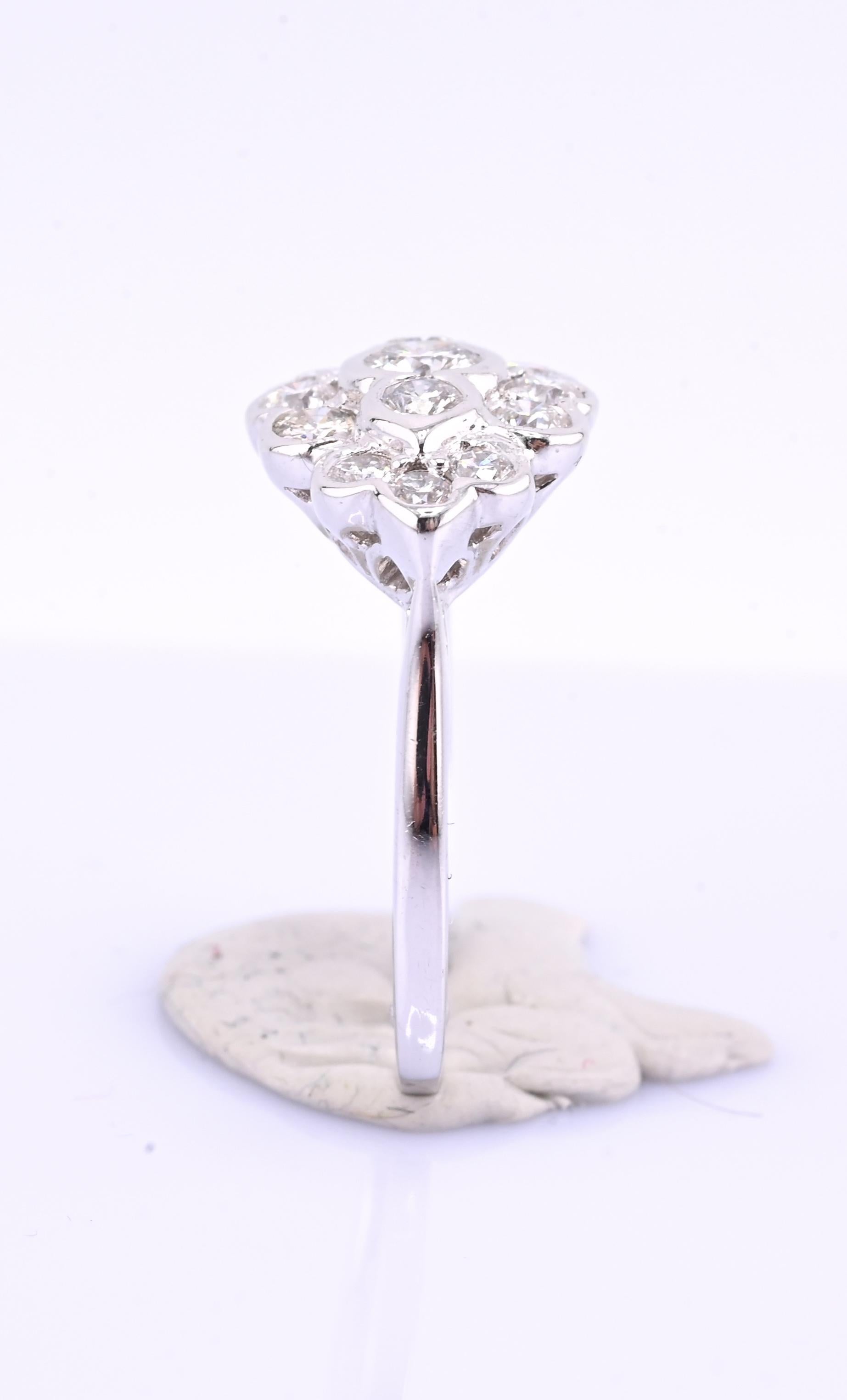 18K White Gold Diamond Ring 1.05 TCW G Color Ring Size 5 GIA Certified