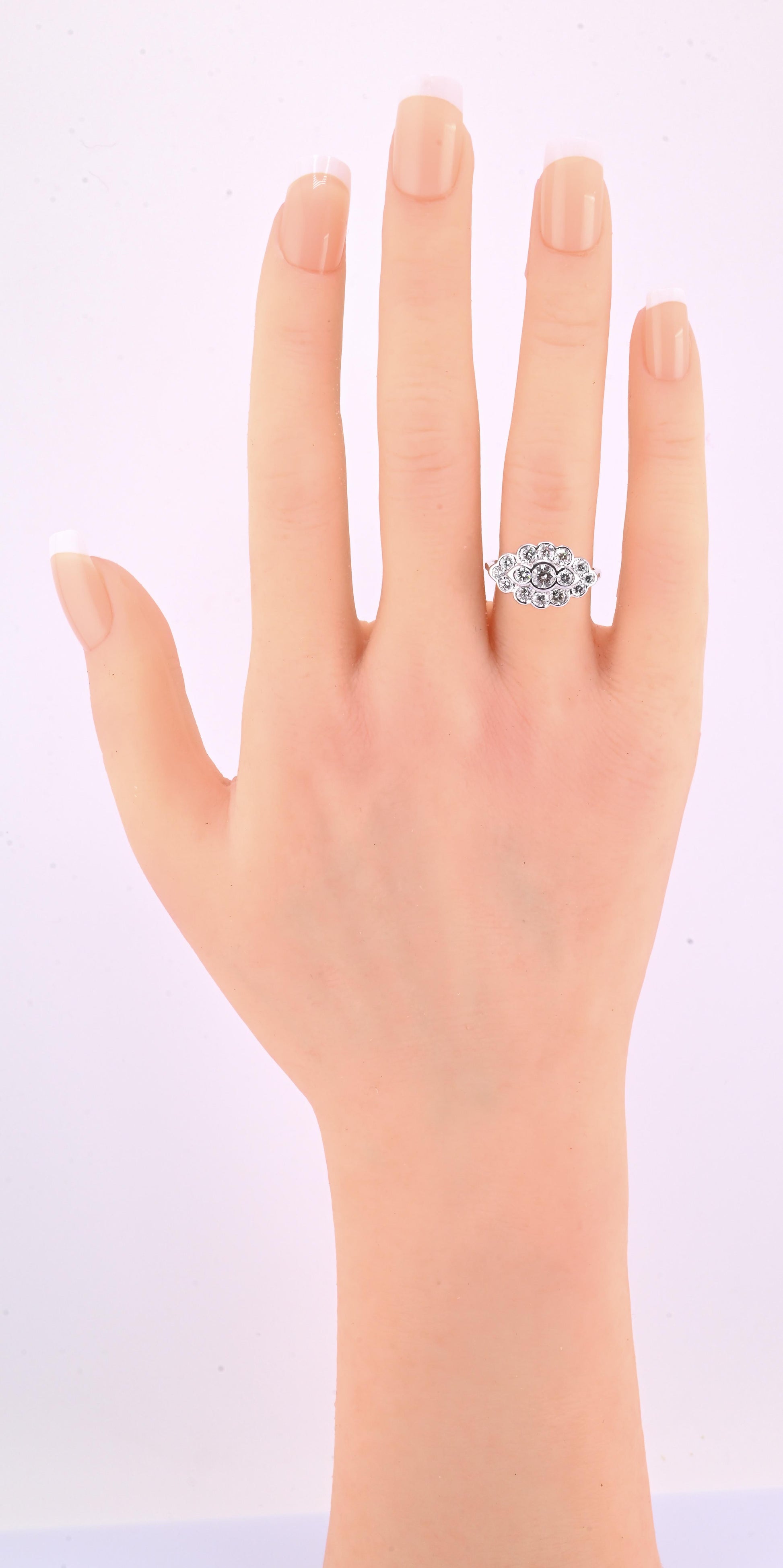 18K White Gold Diamond Ring 1.05 TCW G Color Ring Size 5 GIA Certified