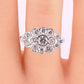 18K White Gold Diamond Ring 1.05 TCW G Color Ring Size 5 GIA Certified