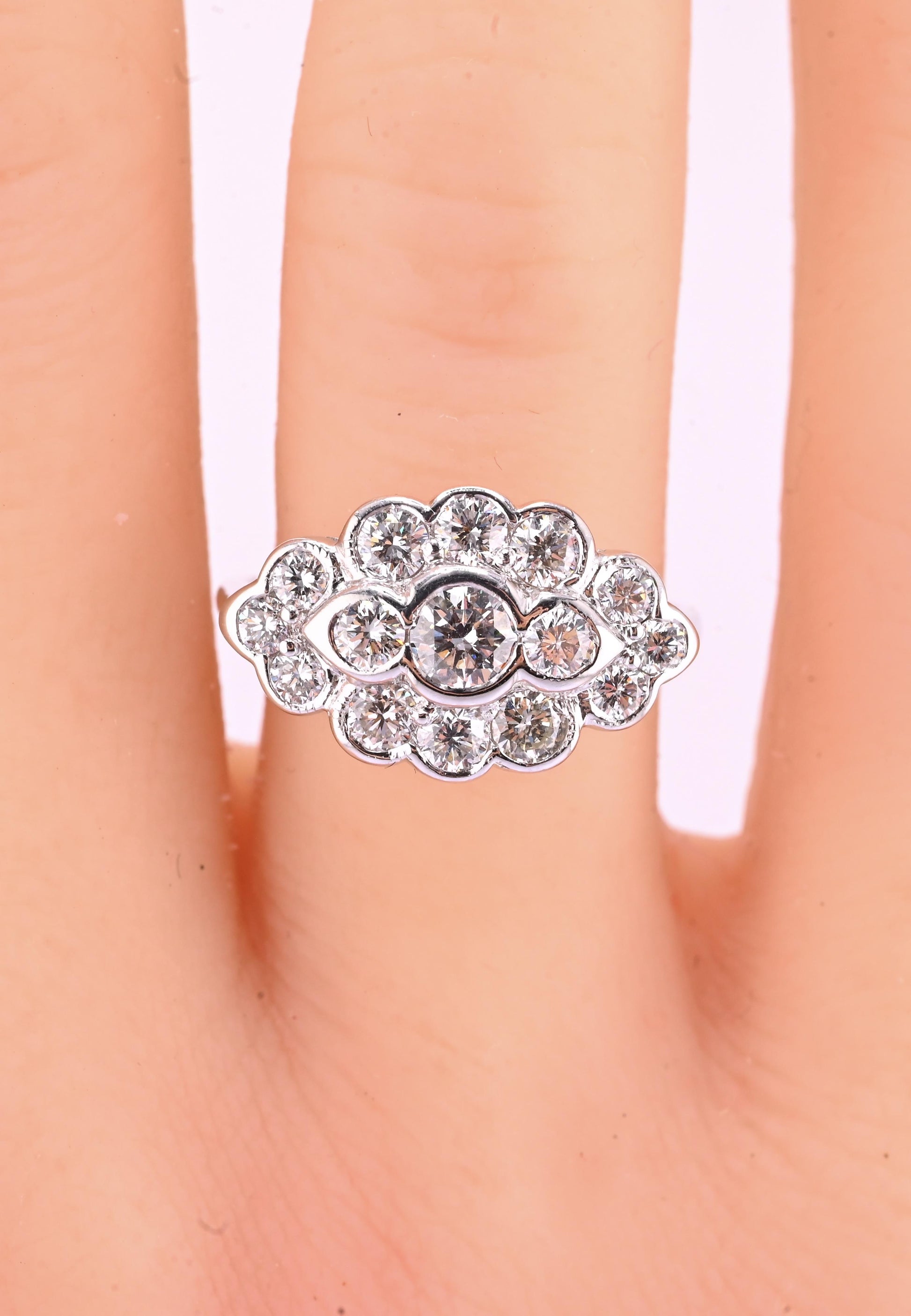 18K White Gold Diamond Ring 1.05 TCW G Color Ring Size 5 GIA Certified