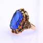 IGI Certified 10K Yellow Gold Carved Spinel Soldier Intaglio Ring Size 5