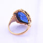 IGI Certified 10K Yellow Gold Carved Spinel Soldier Intaglio Ring Size 5