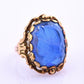 IGI Certified 10K Yellow Gold Carved Spinel Soldier Intaglio Ring Size 5