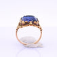 IGI Certified 10K Yellow Gold Carved Spinel Soldier Intaglio Ring Size 5