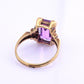 10K Yellow Gold Sapphire Ring Art Deco / Retro Era IGI Certified Size 6.75