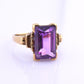 10K Yellow Gold Sapphire Ring Art Deco / Retro Era IGI Certified Size 6.75