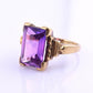 10K Yellow Gold Sapphire Ring Art Deco / Retro Era IGI Certified Size 6.75