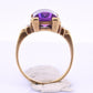 10K Yellow Gold Sapphire Ring Art Deco / Retro Era IGI Certified Size 6.75