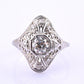 Art Deco Platinum Diamond Ring .50 Carats Center Stone Ring Size 8.75 IGI Cert.
