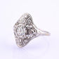 Art Deco Platinum Diamond Ring .50 Carats Center Stone Ring Size 8.75 IGI Cert.