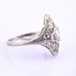Art Deco Platinum Diamond Ring .50 Carats Center Stone Ring Size 8.75 IGI Cert.