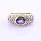 14K Yellow & White Gold IGI Certified 1 Carat Tanzanite Ring Size 6.75