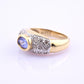14K Yellow & White Gold IGI Certified 1 Carat Tanzanite Ring Size 6.75