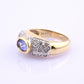 14K Yellow & White Gold IGI Certified 1 Carat Tanzanite Ring Size 6.75