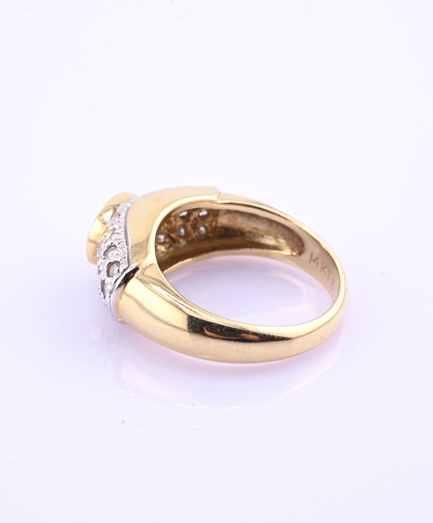 14K Yellow & White Gold IGI Certified 1 Carat Tanzanite Ring Size 6.75