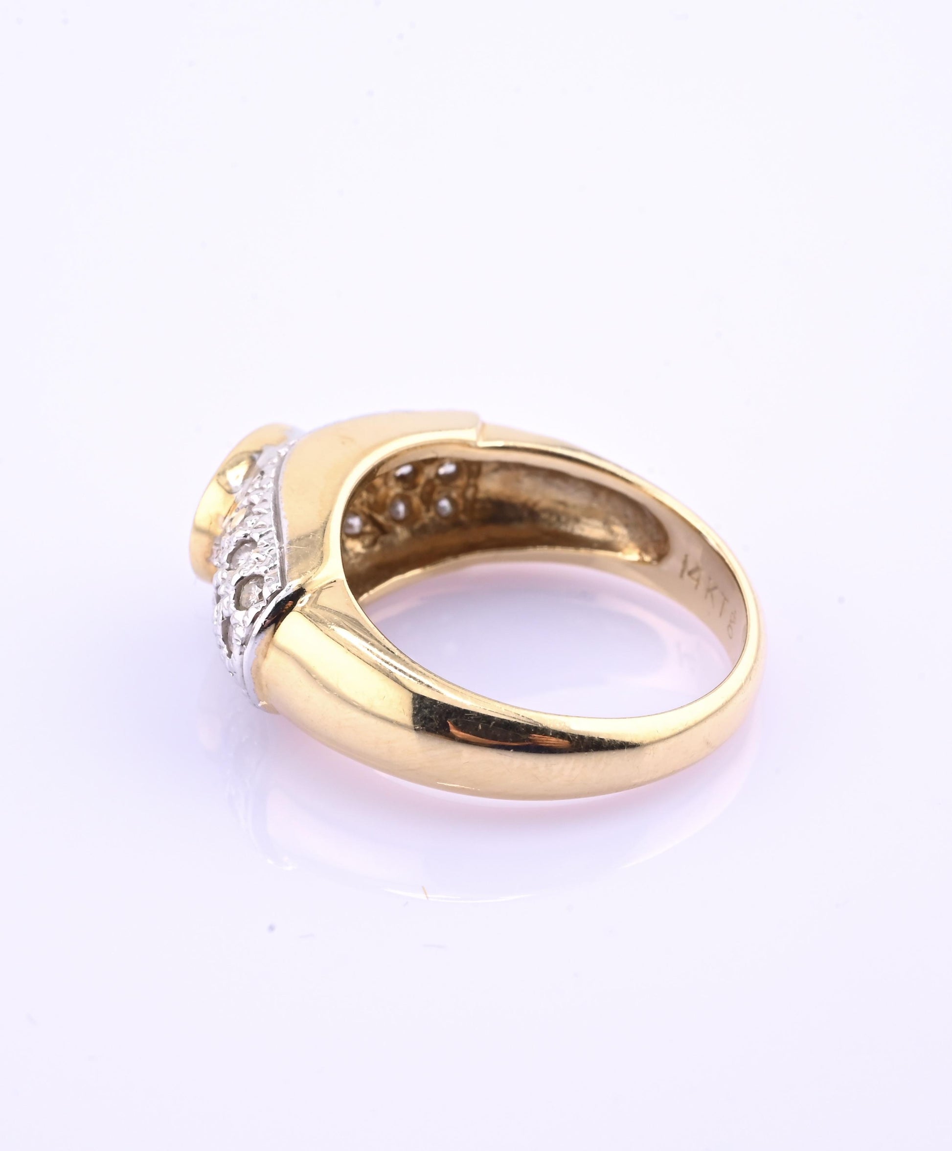 14K Yellow & White Gold IGI Certified 1 Carat Tanzanite Ring Size 6.75