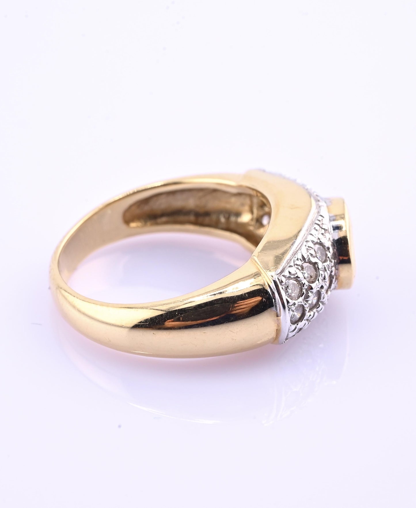 14K Yellow & White Gold IGI Certified 1 Carat Tanzanite Ring Size 6.75